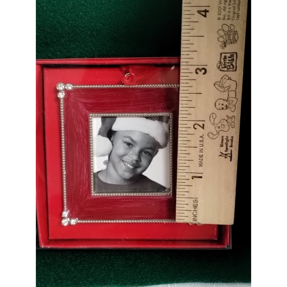 Aaron Brothers Red Enamel Jewels Rhinestones Photo Frame Christmas Ornament New - Picture 6 of 7